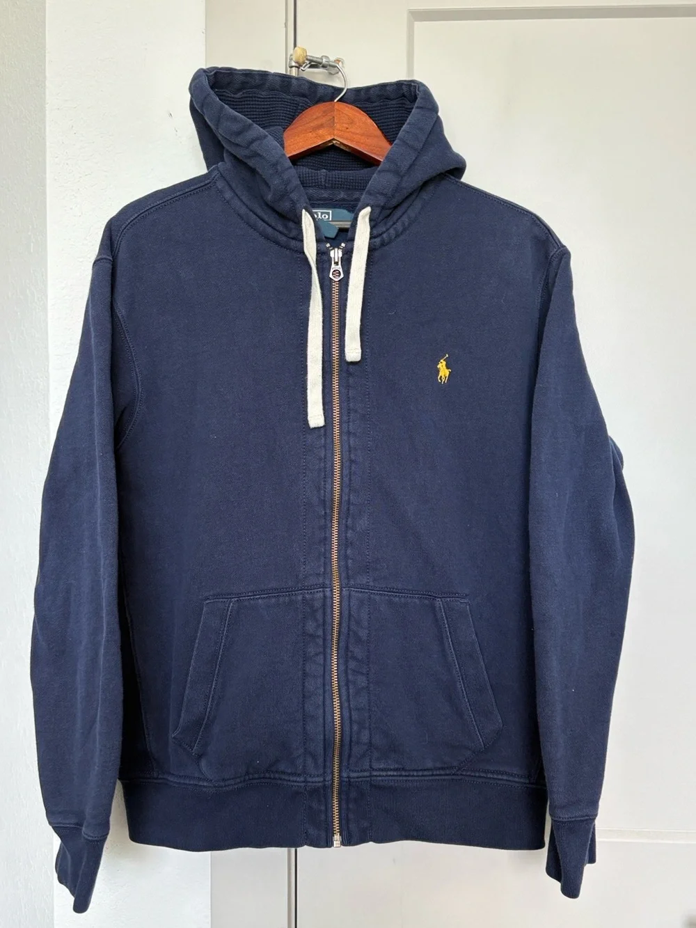 POLO RALPH LAUREN BLUE HEAVYWEIGHT FULL ZIP HOODIE MENS XL
